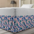 thumbnail image 1 of Abstract Bed Skirt, Tropical Flowers and Leaves in Pastel Colors, Elastic Bedskirt Dust Ruffle Wrap Around for Bedding Decor, 4 Sizes, Pale Rose Multicolor, by Ambesonne, 1 of 2