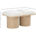 thumbnail image 3 of Pemberly Row Contemporary Cream Boucle Fabric Bench - 31"W x 18"D x 17.5"H, 3 of 7