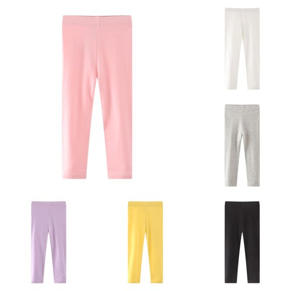 TinyBloomm Girls' Autumn Style Leggings Pants Solid Elastic Children's Pants Baby's Winter Pants, Size 1-2 Years
