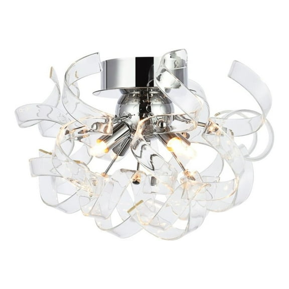 Ritz Collection Flush Mount D:14" H:11" Lt:4 Chrome Finish