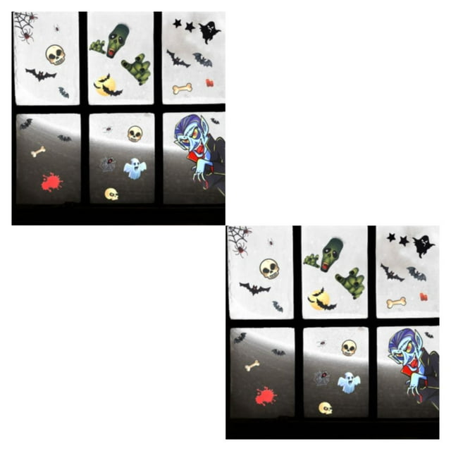 relayinert 2piece Spooky Wall Sticker Scary Halloween Decor How To Window Stickers BQ044+BQ047 2Set