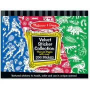 Melissa & Doug Velvet Sticker Collection Book: Sports, Vehicles, and Dinosaurs - 200+ Stickers
