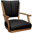 thumbnail image 3 of Leather Classic Caster Solid Wood Dining Chair - Black on Honey Frame, 3 of 3