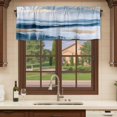 thumbnail image 6 of Navy Blue Yellow Curtain Valances for Windows, Kitchen Valance Window Treatments Panel 2 Pack, Modern Abstract Oil Painted Vintage Rod Pocket Short Curtains for Bathroom Bedroom 54 x 18 Inch, 6 of 8
