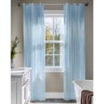 thumbnail image 4 of Light Blue Sheer Curtains 84 Inch Length 2 Panels Set for Living Room/Bedroom, Modern Abstract Art Ombre Striped Kitchen Curtains Grommet Semi-Sheer Curtains Drapes Voile Window Treatments 52"x84"x2, 4 of 7