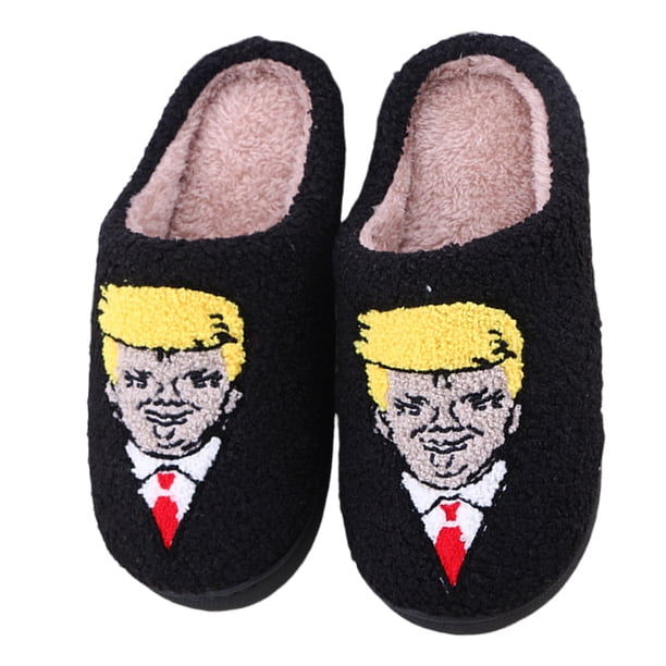 Térmicas Divertidas Con Punta Cerrada Felpa Trump para Invierno
