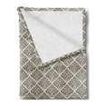 thumbnail image 2 of Damask Soft Flannel Fleece Throw Blanket, Vintage Design Elements Symmetric Motif with Swirls Floral Pattern, Cozy Plush for Indoor and Outdoor Use, 50" x 70", Cream Black, by Ambesonne, 2 of 5