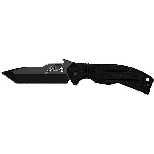 Kershaw CQC-8K (6044TBLK) Emerson Designed Pocket Knife, Manual 3.5-Inch 8Cr14MoV Tanto Blade with Black Oxide Blade... by KERSHAW KNIVES/KAI USA