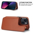 thumbnail image 6 of Allytech 2 in 1 Detachable Wallet Case for iPhone 14 with Card Holder, [Large Capacity] PU Leather Magnetic Snap Kickstand Case Support Wireless Charging, Shockproof Anti-Drop Case, Brown, 6 of 9