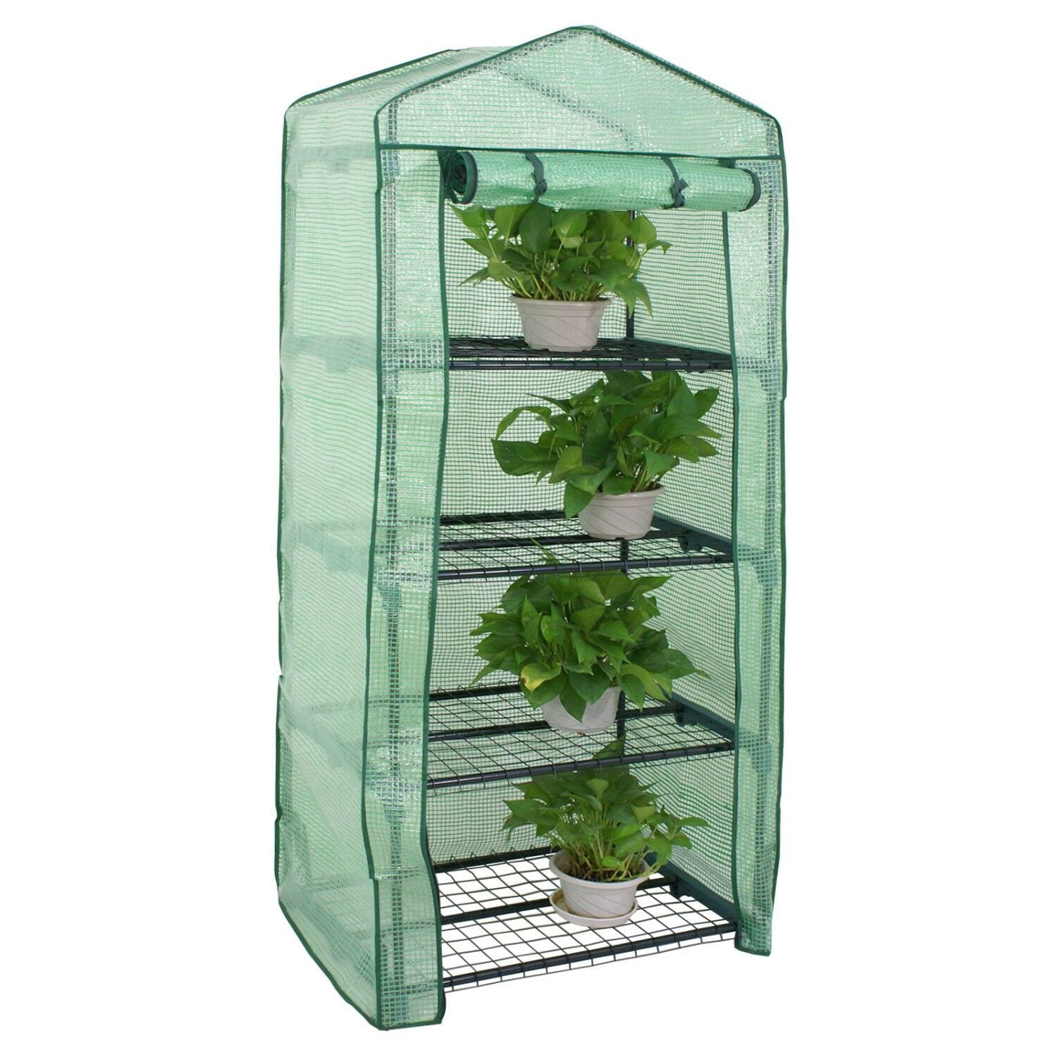 Greenhouse Waterproof Portable 4 Tier Mini PE Cover Green House Portable 