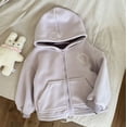 thumbnail image 2 of Solid Color Boys Sweatshirts Toddler Kids Baby Girls Boys Hooded Coat Jacket Outerwear Zipper Warm Winter Outwear Sweatshirt for Kids, 2 of 4