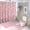 AA-2, variant on Parisian Night with Eiffel Tower Shower Curtain Set Modern Bathroom Decor Mats 4pcs Fabric Bathroom Curtain Slip Floor Rug Toilet Lid