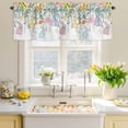 thumbnail image 4 of Valances for Windows Spring Pastoral Flower Leaf Rod Pocket Short Curtain for Bathroom Living Room Bedroom Easter Polka Dot Rabbit Egg 1 Panel 54x18in, 4 of 9