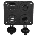 thumbnail image 3 of 5X 4 Function Panel Dual USB Charger Green LED Volt 12V Power Outlet on-OFF Switch, 3 of 8
