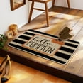 thumbnail image 4 of Watercolor Stripes Hello Pumpkin Decorative Doormat,Seasonal Fall Harvest Vintage Thanksgiving Low-Profile Floor Mat Switch Mat for Indoor Outdoor 30x17 Inch, 4 of 5