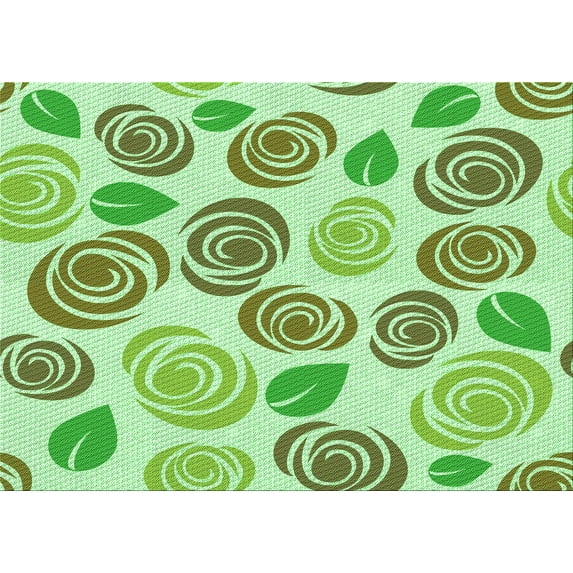 Ahgly Company Indoor Rectangle Patterned Light Green Area Rugs, 2' x 3'