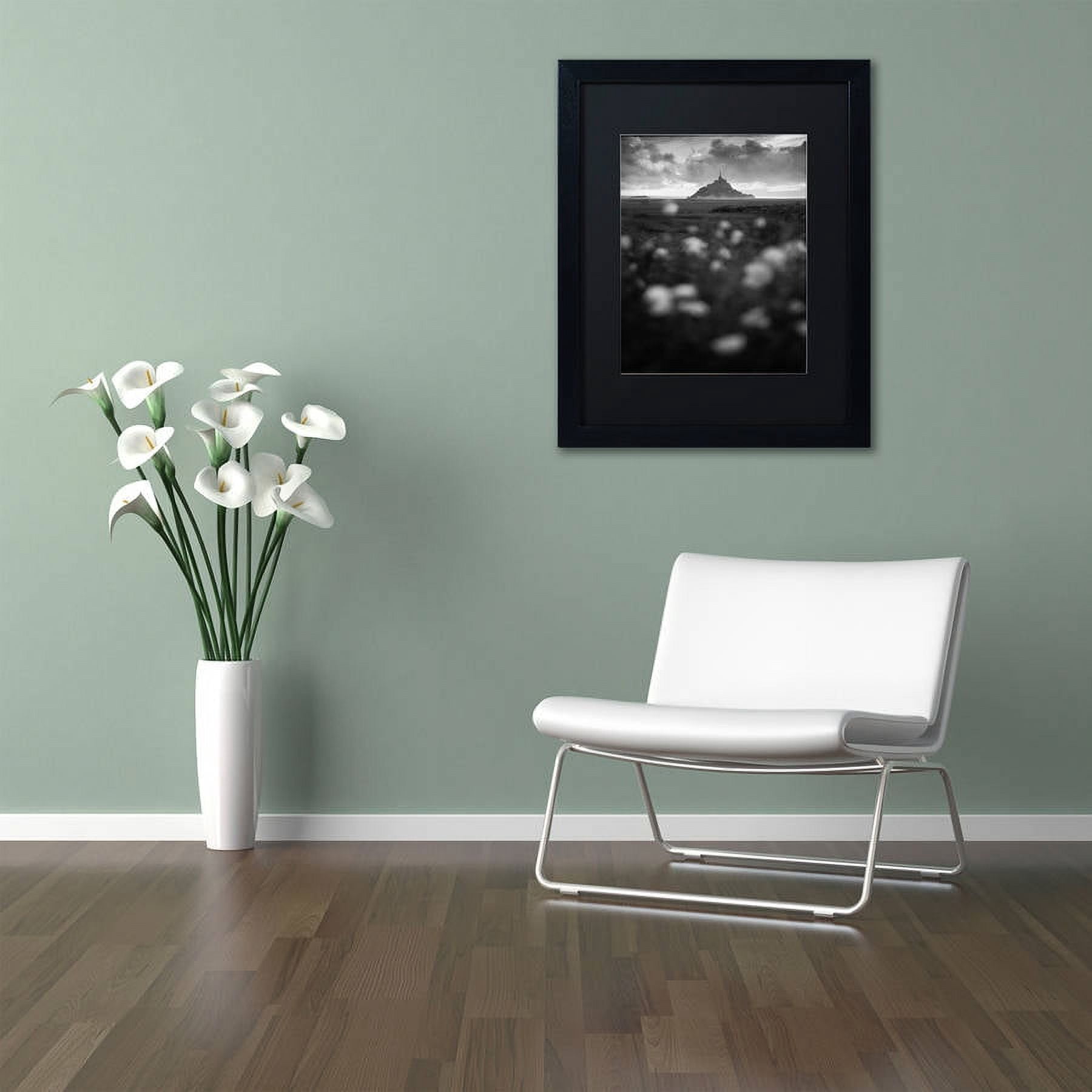 Trademark Fine Art "Mont Saint Michel" Canvas Art by Mathieu Rivrin, Black Matte, Black Frame