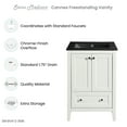 thumbnail image 2 of Cannes 24 in. White Bathroom Vanity With Black, 3-Hole Ceramic Sink Top, 2 of 9