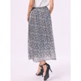thumbnail image 3 of DARING DIVA Women's A-Line Elastic Boho Summer Floral Print Midi Skirts XS Dark Blue, 3 of 6