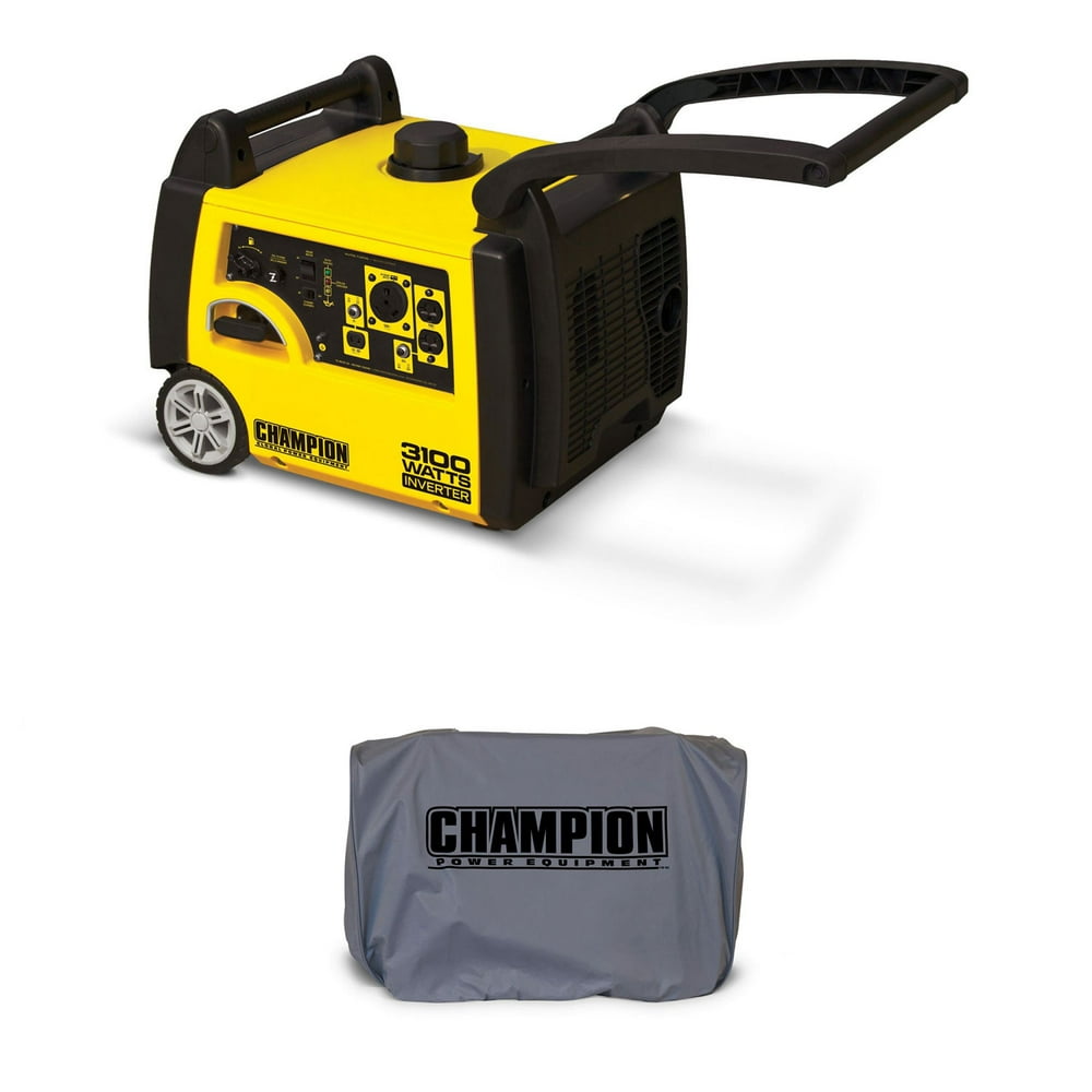Champion 3100 Watt Quite Gasoline Inverter Generator + Generator Cover