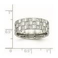 thumbnail image 2 of 8mm Stainless Steel Polished Checkered Board Cubic Zirconia Ring Size 10 Ring for Women, 2 of 2