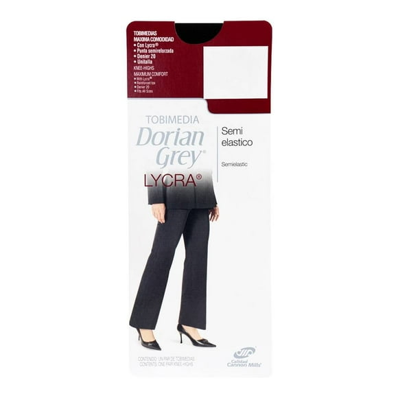 Tobimedias Dorian Grey para Mujer, Lycra Negro Unitalla