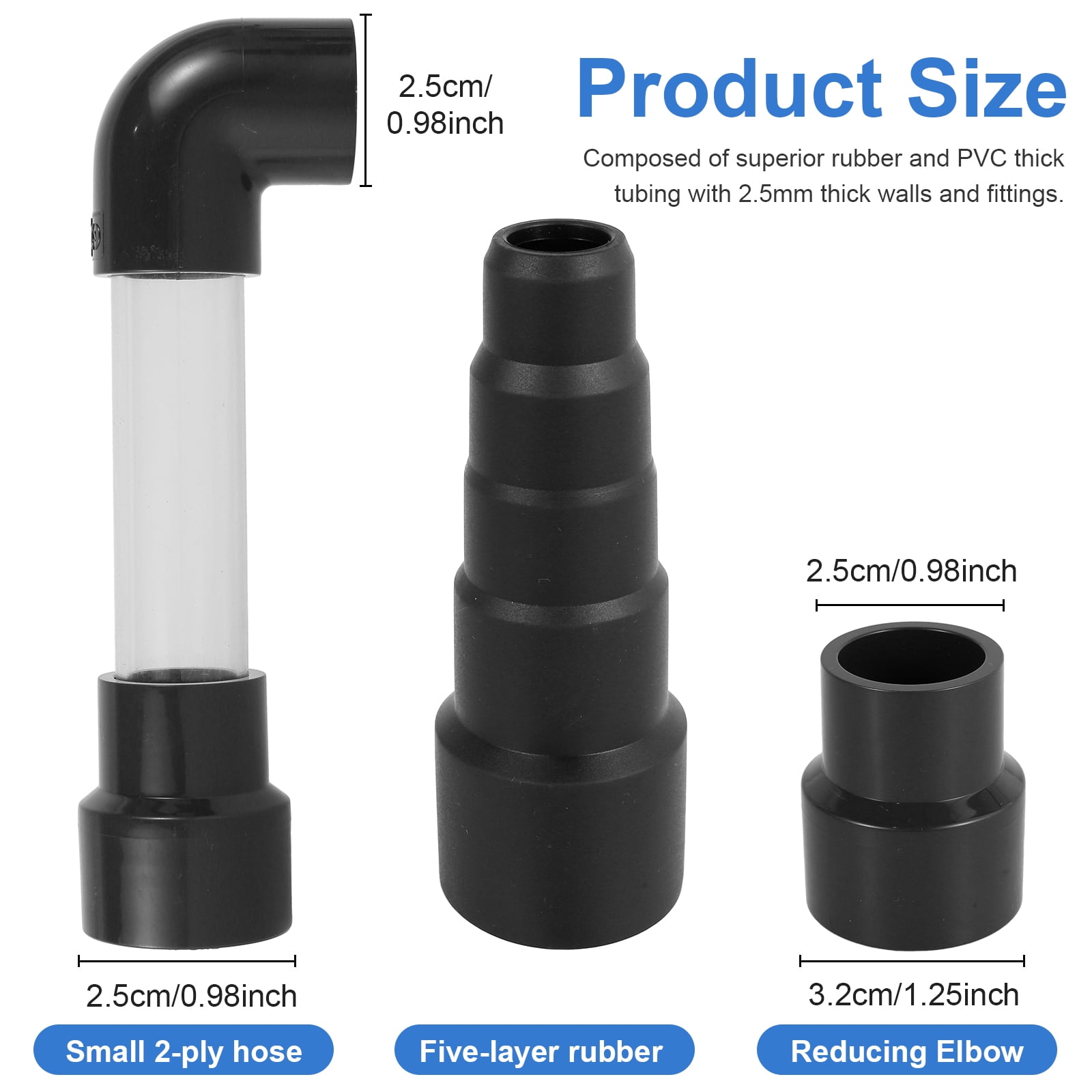 Vacuum Hose to PVC Pipe Adapter Universal AC Drain Lines Vacuum Hose Adapter Quick Connect HVAC Drain Line Cleaner Tool Vacuum Hose Wet Vac Attachment for HVAC