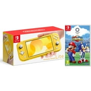 Nintendo Switch Lite Yellow Bundle with Mario & Sonic at the Olympic Games: Tokyo 2020 NS Game Disc and Mytrix Microfiber Cleaning Cloth - 2019 New Game!