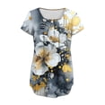 thumbnail image 4 of Women's Blouses Short Sleeve,Women's Summer Tunic Tops Flowy Flare Botton Down Shirts Blouses, 4 of 6