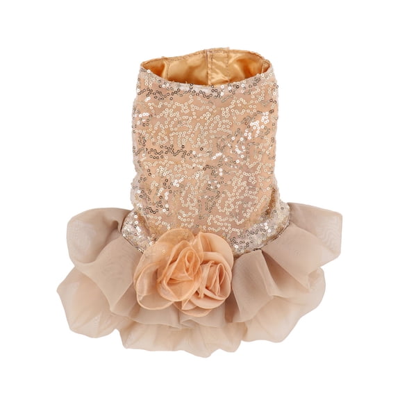 LEORX 1Pcs Pet Skirt in Golden Color for Outdoor Activities and Photo Taking