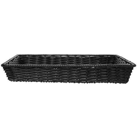 HUBERT Wicker Storage Basket Black Plastic - 18" L x 26" W x 4" H