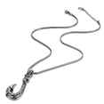 thumbnail image 3 of Jewmon Fishhook Necklace for Men Stainless Steel Fish Hook Pendant Chain Gift for Him, 3 of 6