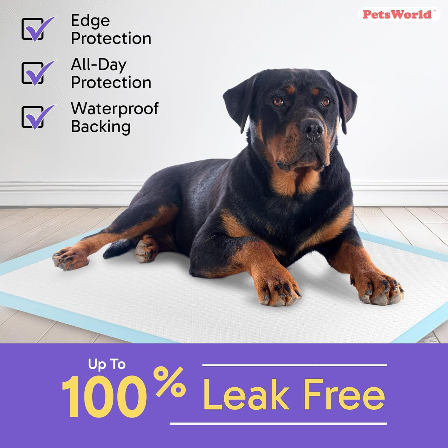 PetsWorld XL Doggie Pee Pads, Poppy Training, Super Absorbency, 200% More Absorbent Core, 300 ct