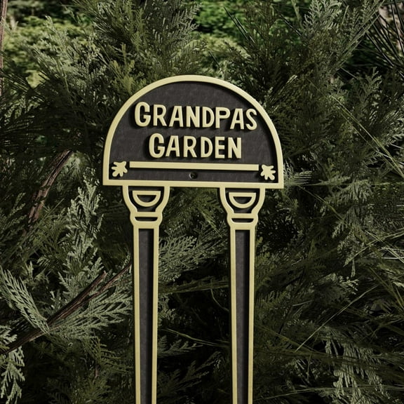 Renovators Supply Grandpas Garden Sign 11 1/16" L x 4 3/8" W Solid Brass Grandpas Garden Sign w/Lacquered Finish w/Screws