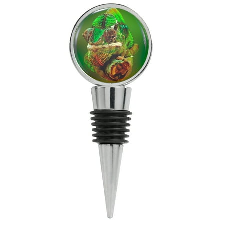 

Colorful Chameleon Lizard on Stick Wine Stopper