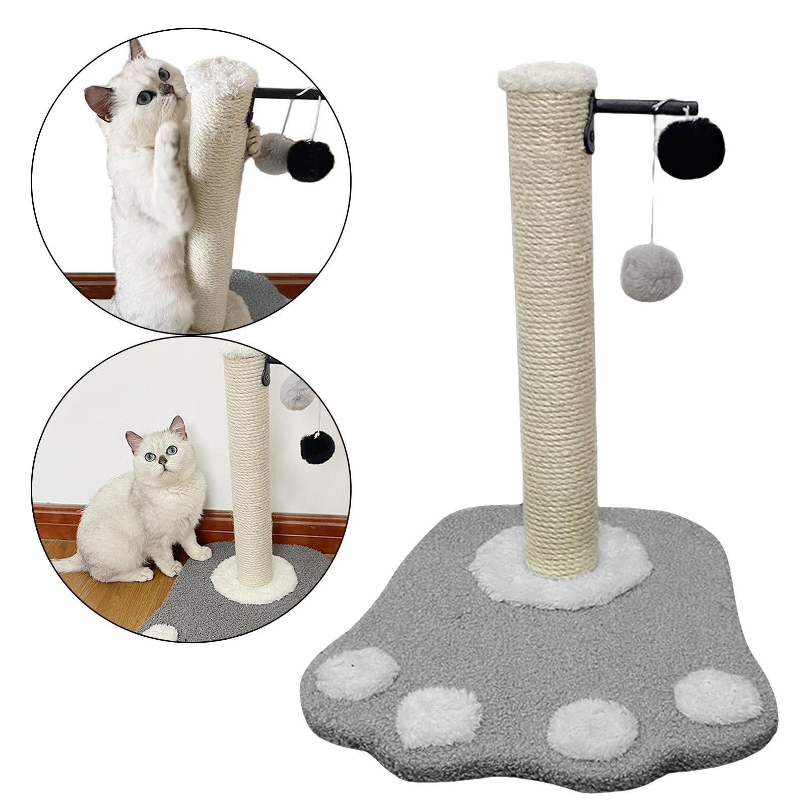 EHJRE Funny Cat post for scratching Scratcher W/ Balls ,Activity Centre Kitten Interactive Toy ,Sisal Cats Climbing for Grind Claw Training , Gray
