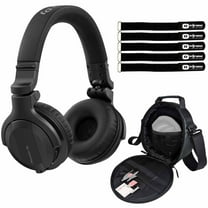 Pioneer DJ HDJ-CUE1BT Matte Black Wireless Bluetooth Headphones with Headphone Gear Bag Package
