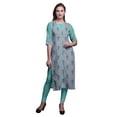 thumbnail image 1 of Bimba Kurti Droit Imprimé Décontracté Manches 3/4 Robe Longue Kurta pour Femmes, 1 of 6