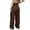 Brown, variant on Button Front Pants for Women Solid Color Wide Leg Trousers Minimalist Double Button Front High Waist Casual Palazzo Pants Womens Trouser Pants Black,S