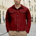 thumbnail image 2 of LpwkSSA Work Coat for Men Plus Size Cargo Solid Color with Multiple Pockets Long Sleeved Hoodless Casual Fashion Jacket Red XXL, 2 of 9