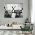 thumbnail image 2 of ONETECH  Two Highland Cows Tapestry Wall Hanging Funny Bull Wall Decor Marble Wall Art Western Animal Longhorn Cattle Wildlife Farmhouse Farm Country Bedroom Living Room Dorm Fabric, 2 of 7