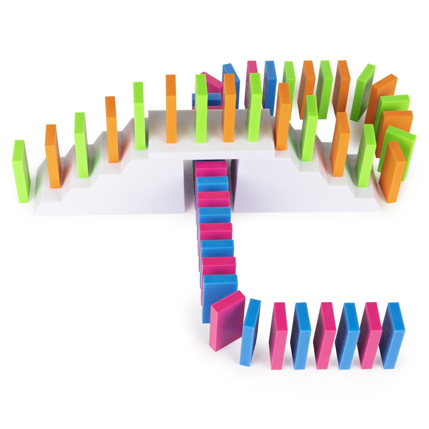 H5 Domino Creations 100-Piece Neon Set by Lily Hevesh, for Families and Kids Ages 5 and up