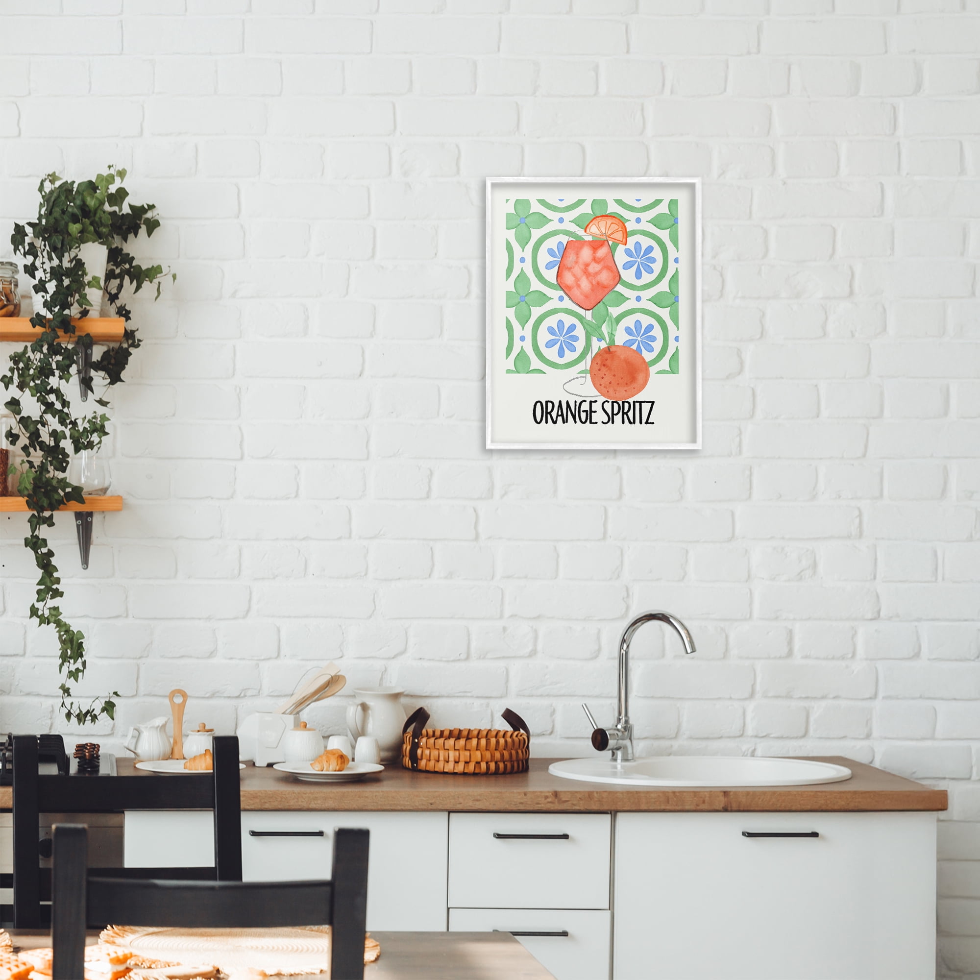 Stupell Industries Orange Spritz On My Mind White Framed Giclee Art, design by Nina Jacobs