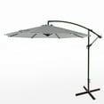 thumbnail image 3 of WestinTrends Julia 10 Ft Cantilever Umbrella Outdoor Patio Shade Market Hanging Offset Umbrella with Infinite Tilt and Easy Open Crank Lift, Gray/White Stripe, 3 of 15