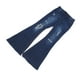 thumbnail image 2 of Pantalones acampanados mujer cintura alta elásticos levantadores de cadera suaves ajustados desgastados Nikou azul oscuro L, 2 of 15