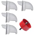 thumbnail image 2 of Muyoka Alimentador de pollos Alimentador de aves de corral Kit de alimentaci贸n por gravedad DIY Alimentador de pollos de 4 puertos resistente a la intemperie con sierra perforadora Herramienta de con, 2 of 7