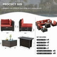 thumbnail image 4 of TANGJEAMER Outdoor Garden 8 Piece Patio Furniture with 43" 55000BTU Gas Propane Fire Pit Table Rattan Wicker Sectional Set, 4 of 6