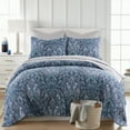 thumbnail image 3 of Levtex Home - Bellamy Teal Quilt Set - Full/Queen Quilt and Two Standard Shams - Regal Damask Design - Blue, Navy, Teal and White - Quilt (88x92in.) and Shams (20x26in.) - Reversible - Cotton/Cotton, 3 of 5