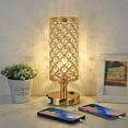 Crystal Table Lamps Set of 2 with Dual USB Charging Ports Modern