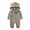 Gray, variant on Kaemgyyd Unisex Baby Boys Girls Winter Romper Infant Toddler Thickened Long Sleeve Zipper Hooded Jumpsuits Fall Outfit Clothes